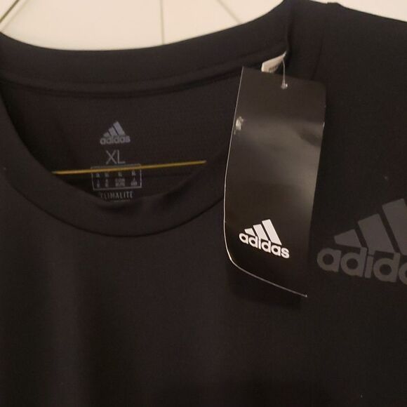 Adidas Climalite Mens Athletic Short Sleeve‎ Black T-Shirt Size XL NWT - Picture 3 of 5